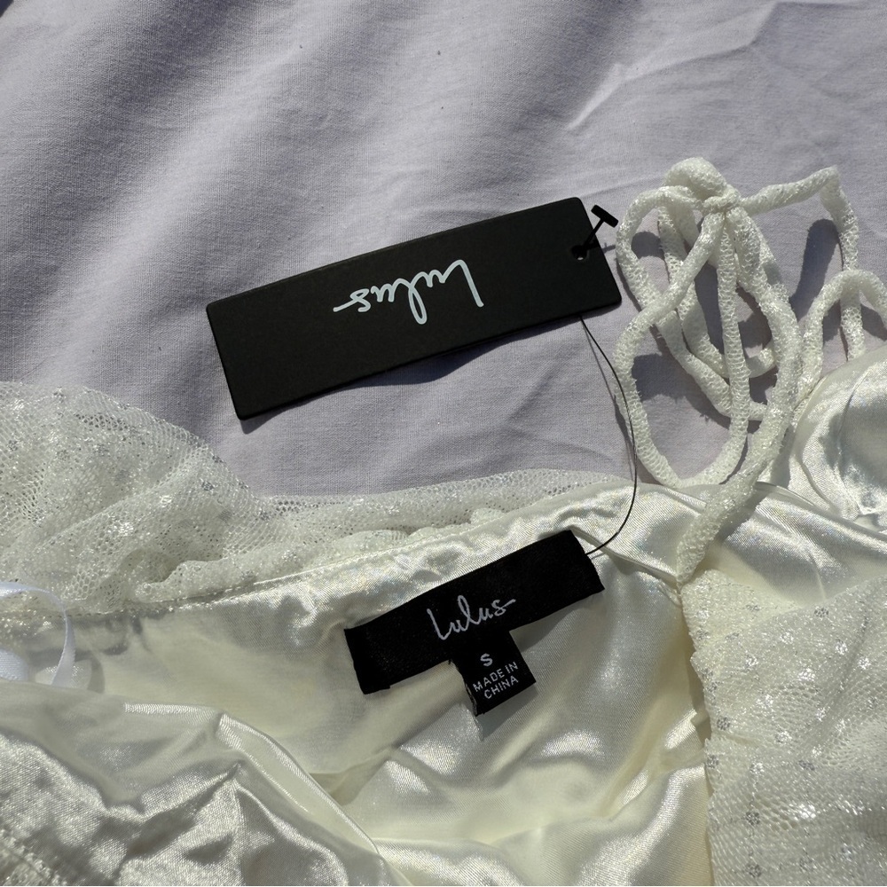 Lulus Ivory One-Shoulder Ruffle Mini Dress - Picture 6 of 6